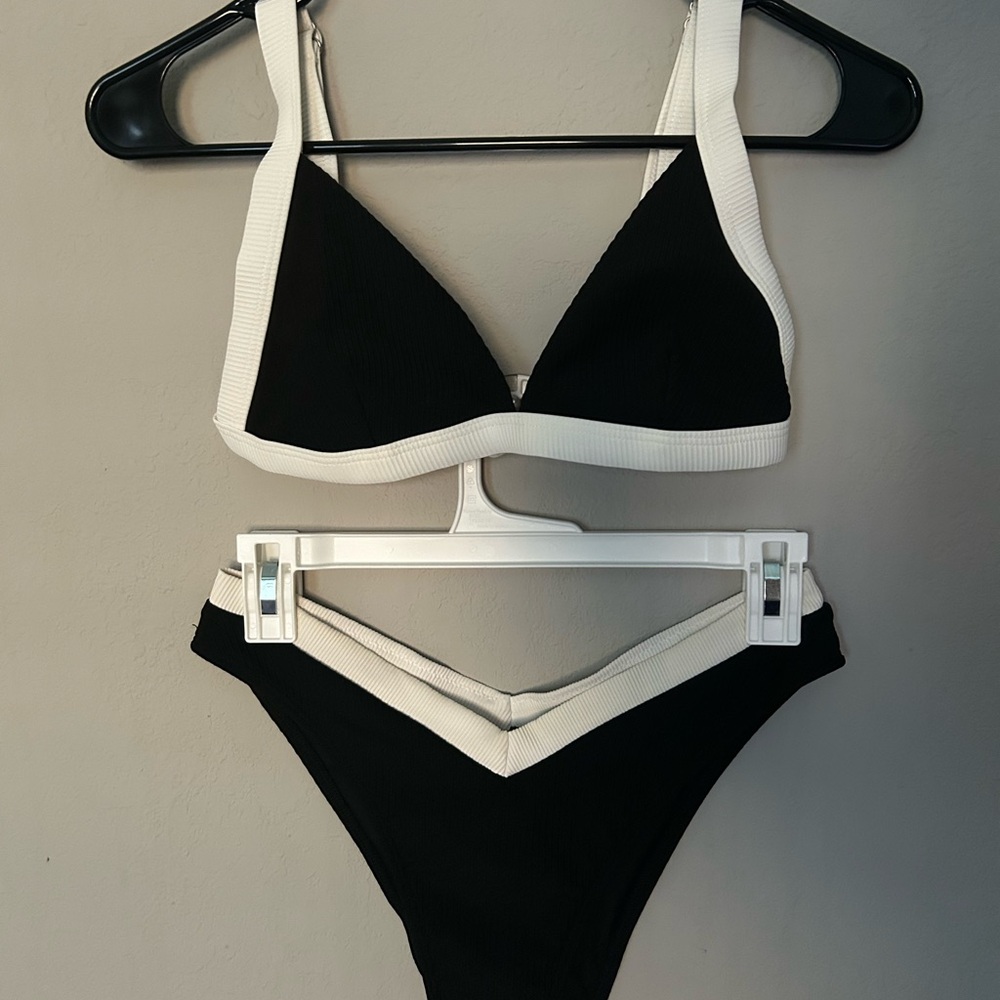 Stylish Black and White Bikini Set
